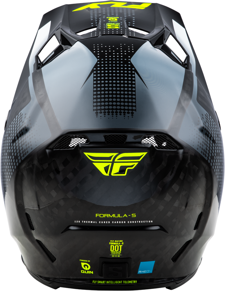 Fly Racing Formula S Carbon Protocol Helmet - 73-4464 - Black Carbon/Grey/Hi-Vis