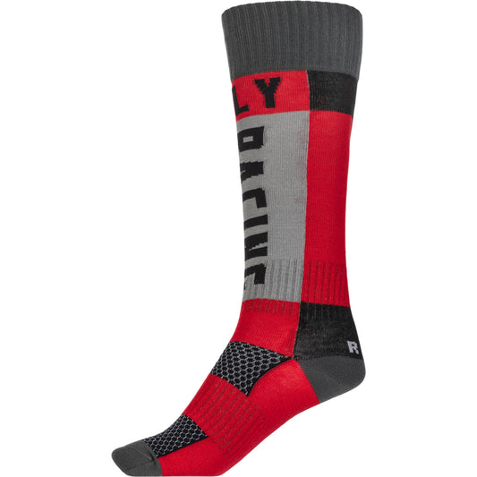 Fly Racing MX Socks Thick - Red / Grey - 350-0550