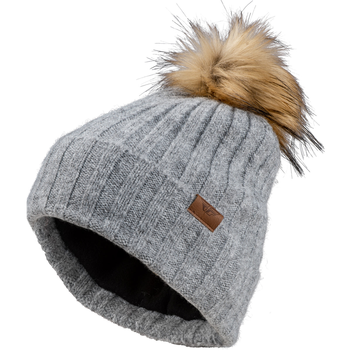 Fly Racing Women's Snow Pom Beanie - Heather Grey - 351-0994