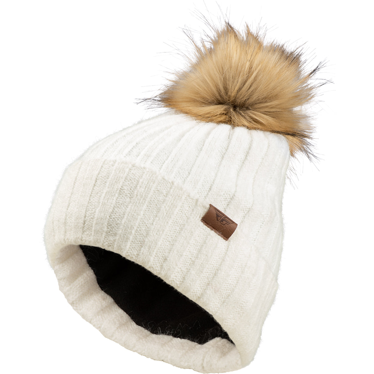 Fly Racing Women's Snow Pom Beanie - Beige - 351-0995