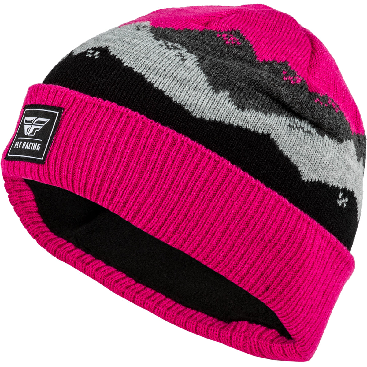 Fly Racing Youth Snow Beanie - Heather Grey / Pink - 351-0997