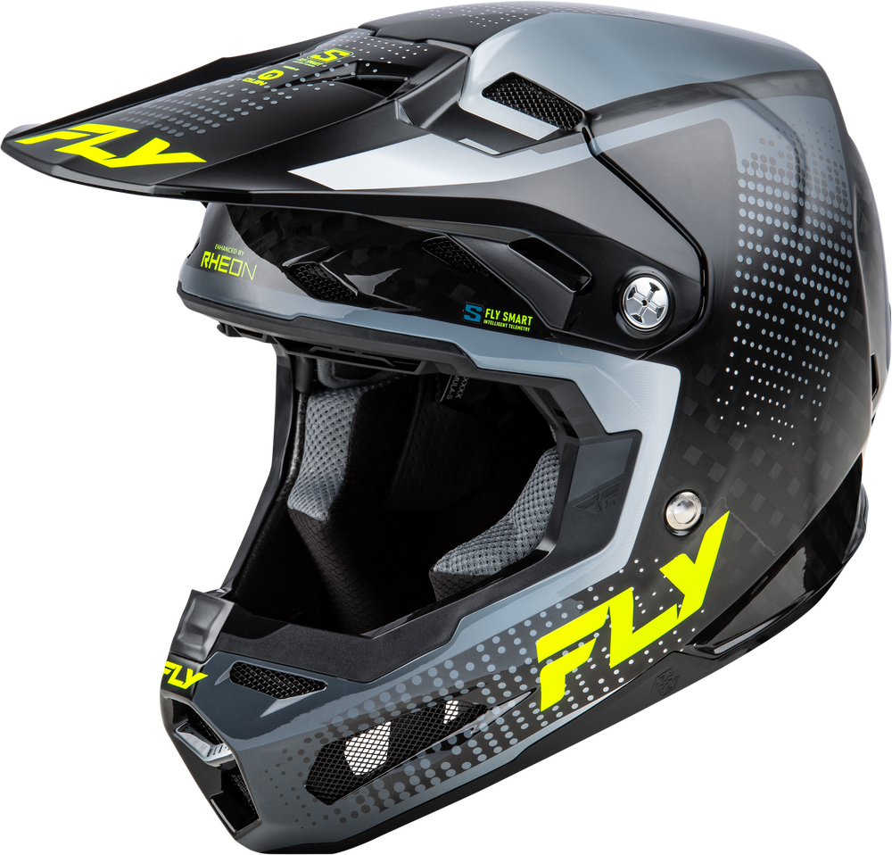 Fly Racing Formula S Carbon Protocol Helmet - 73-4464 - Black Carbon/Grey/Hi-Vis