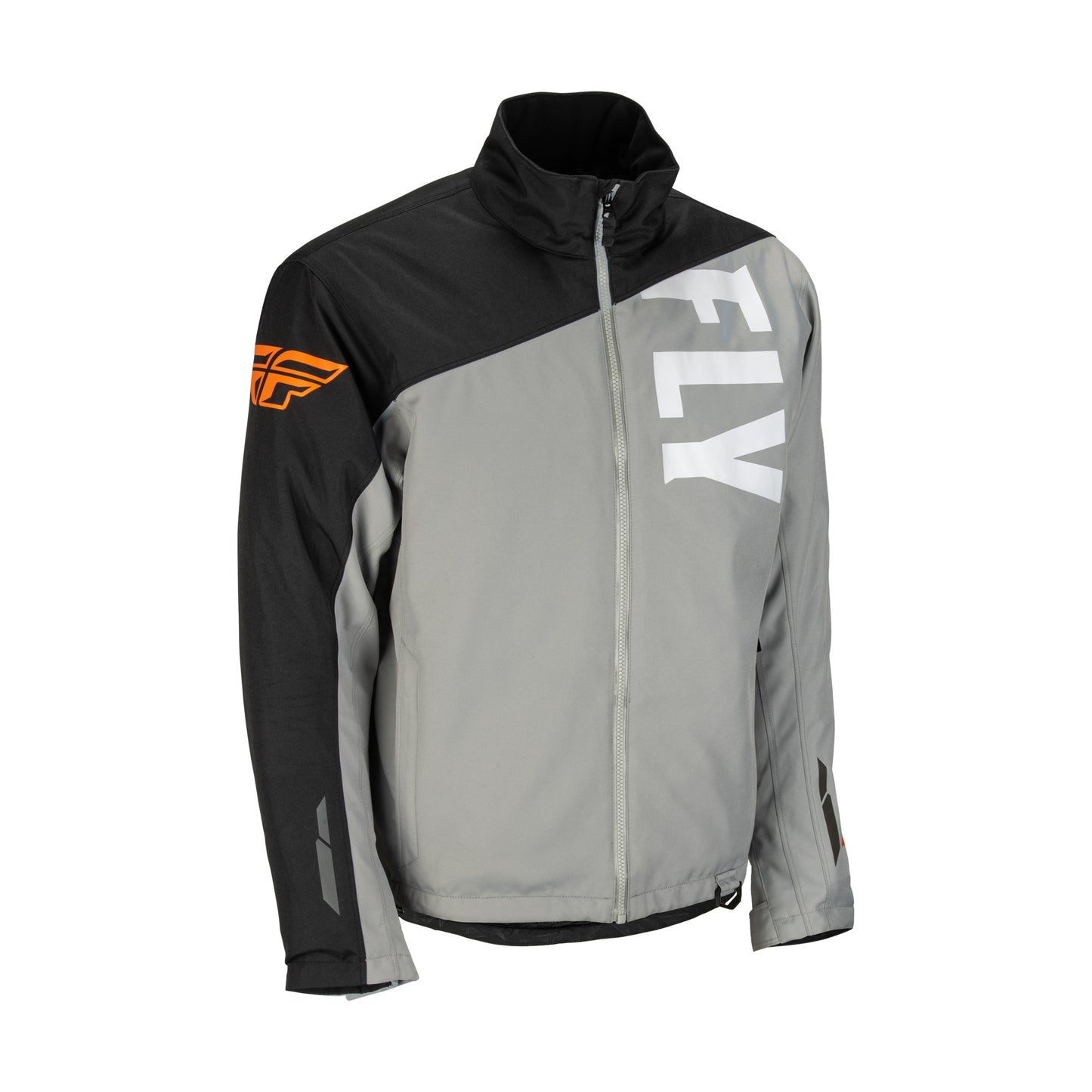 Fly Racing Aurora Snow Jacket/Bib Combo - Grey/Black/Orange - Small Jacket/Bib