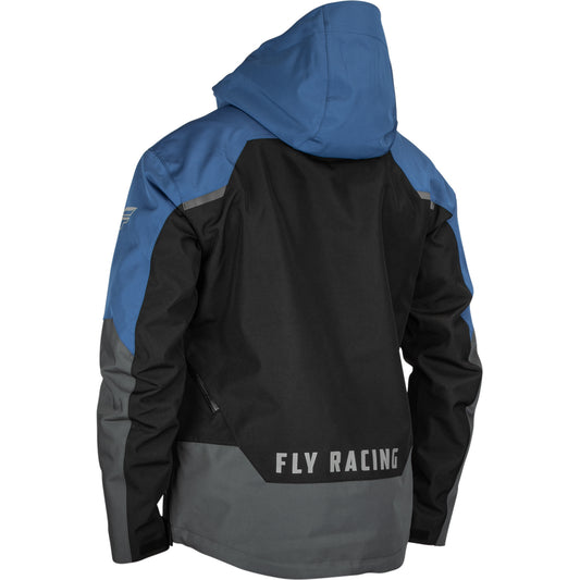 Fly Racing Carbon Snow Jacket Shell - Black / Grey / Blue - 470-5202