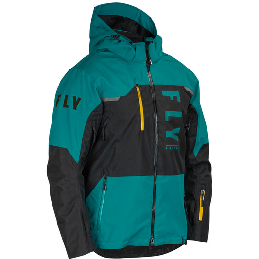 Fly Racing Carbon Jacket/Bib Combo - Black/Teal/Orange - 2X-Large