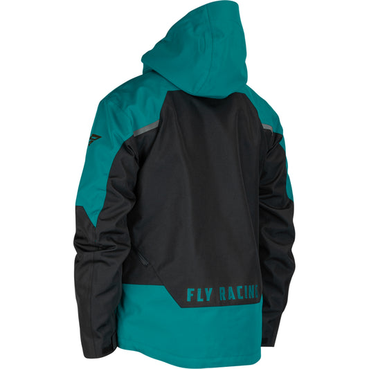 Fly Racing Carbon Snow Jacket Shell - Black / Teal / Orange - 470-5203