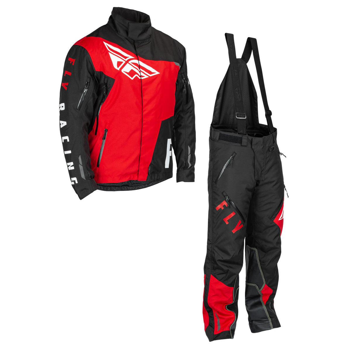 Fly Racing SNX Pro Snowbike Jacket/Bib Combo - Red/Black - 2X-Large