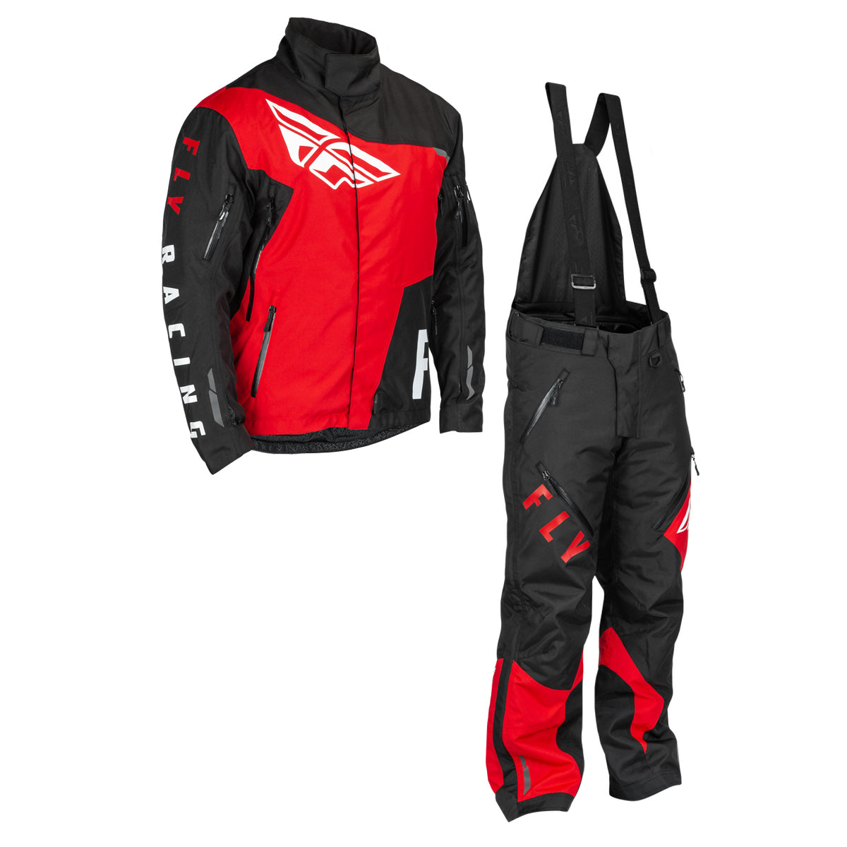 Fly Racing SNX Pro Snow Jacket/Bib Combo - Red/Black - X-Large
