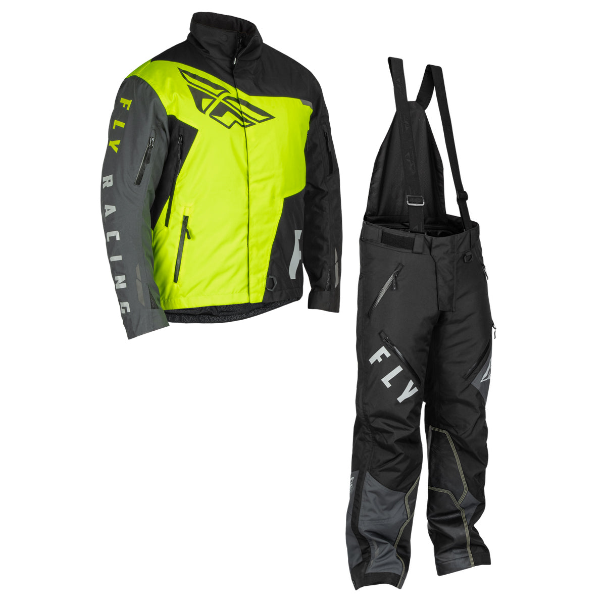 Fly Racing SNX Pro Snowbike Jacket/Bib Combo - Hi-Vis/Black - Medium