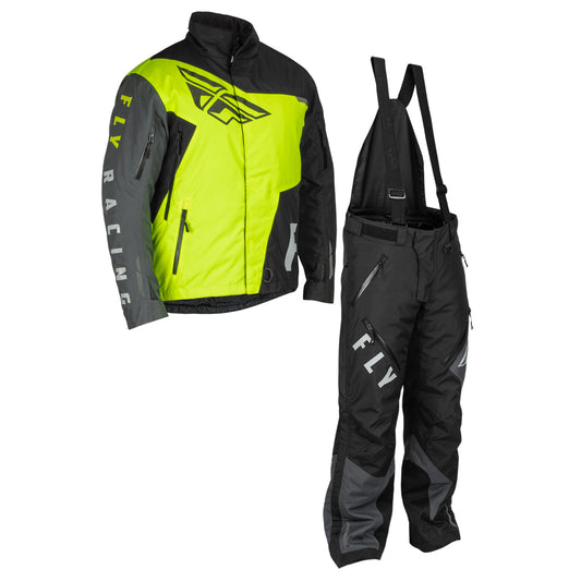 Fly Racing SNX Pro Snow Jacket/Bib Combo - Hi-Vis/Black/Grey - Medium