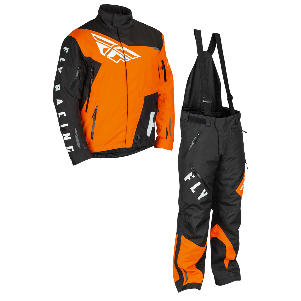 Fly Racing SNX Pro Snow Jacket/Bib Combo - Orange/Black - Medium