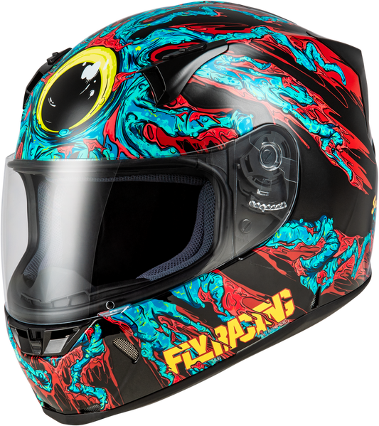 Fly Racing Revolt Space Creep Helmet - Light Blue/Black/Red - 73-8387 -