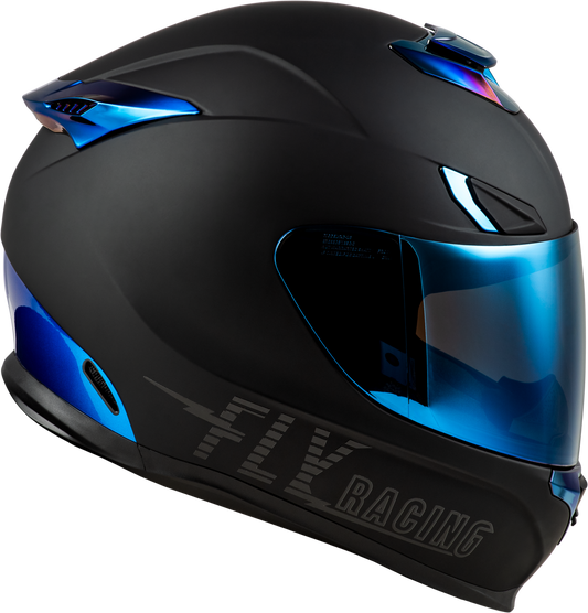 Fly Racing Sentinel Recon Helmet - Matte Black/Blue Chrome - 73-8428 -