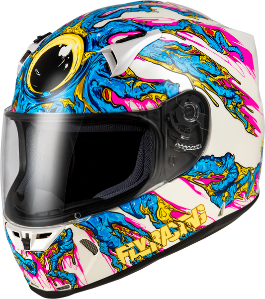 Fly Racing Revolt Space Creep Helmet - Light Blue/White/Pink - 73-8386 -