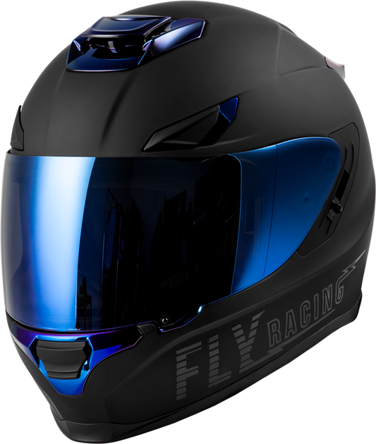 Fly Racing Sentinel Recon Helmet - Matte Black/Blue Chrome - 73-8428 -