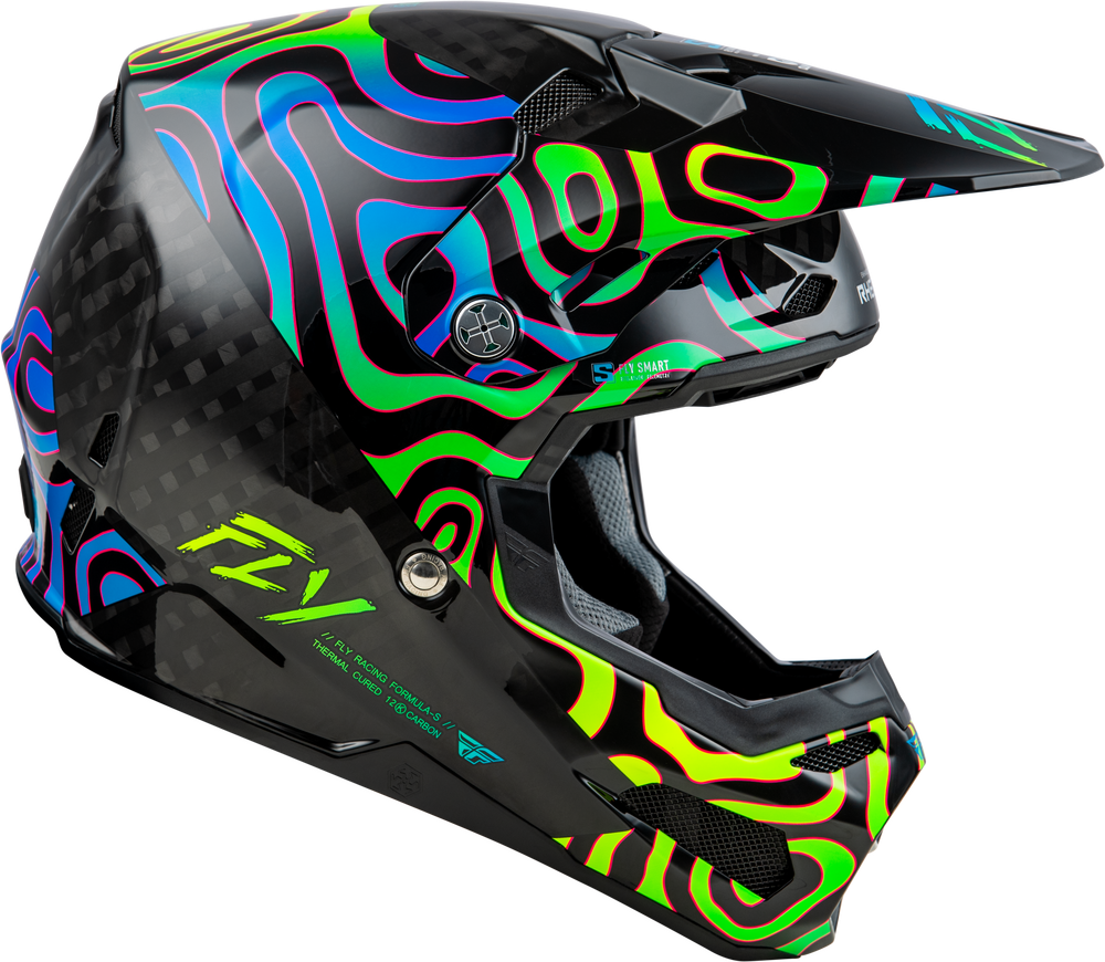 Fly Racing Formula S Carbon Zen Helmet - 73-4468 - Black Carbon/Blue/Yellow