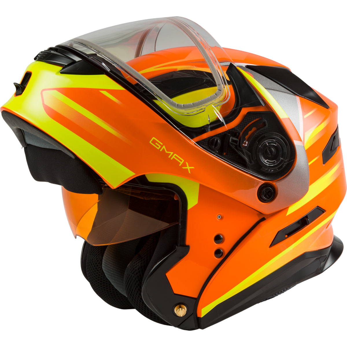 GMAX MD-01S Descendant Modular Dual Lens Shield Snow Helmet - Neon Orange / Hi-Vis - 72-6295