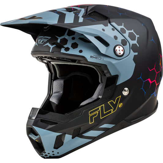 Fly Racing Formula CC Tektonic Carbon Fiber Helmet - Matte Black / Slate / Blue - 73-4333