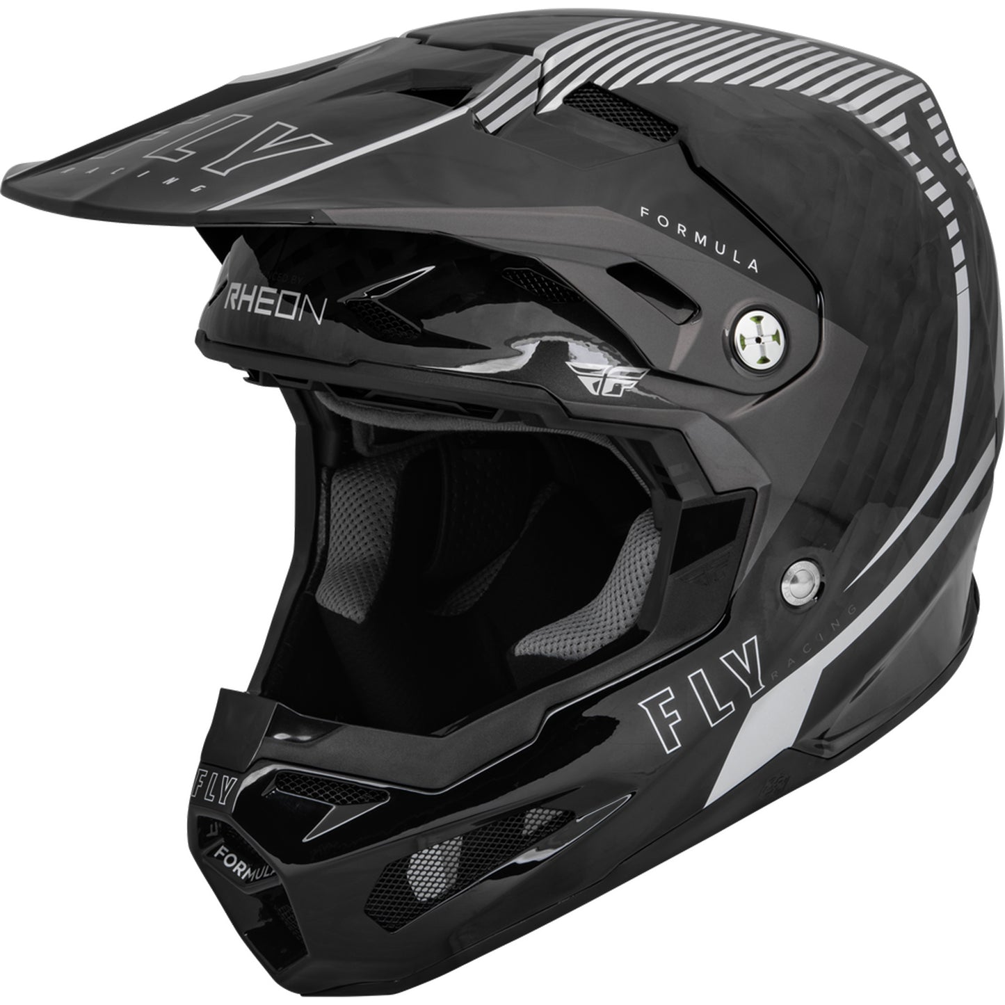 Fly Racing Formula Tracer Carbon Fiber Helmet - Silver / Black - 73-4444