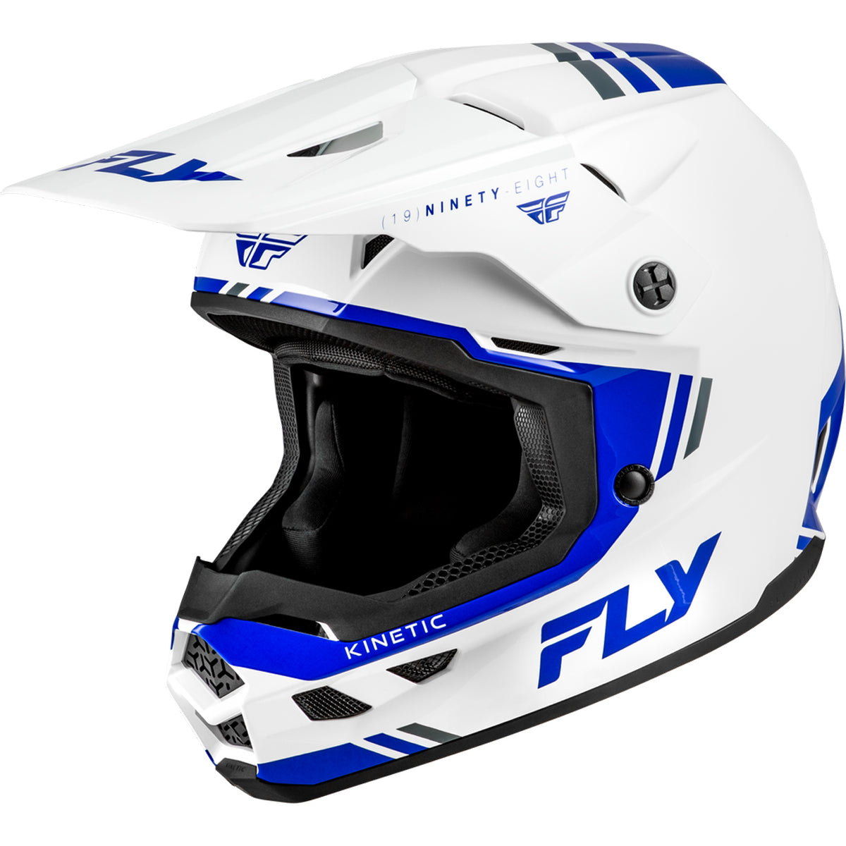 Fly Racing Kinetic Verdict Helmet - White / Blue / Grey – Summit