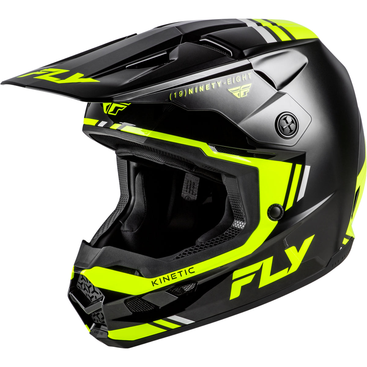 best hi viz motorcycle helmet Fly Racing Kinetic Verdict Helmet Black/Hi-Vis/Grey 2x