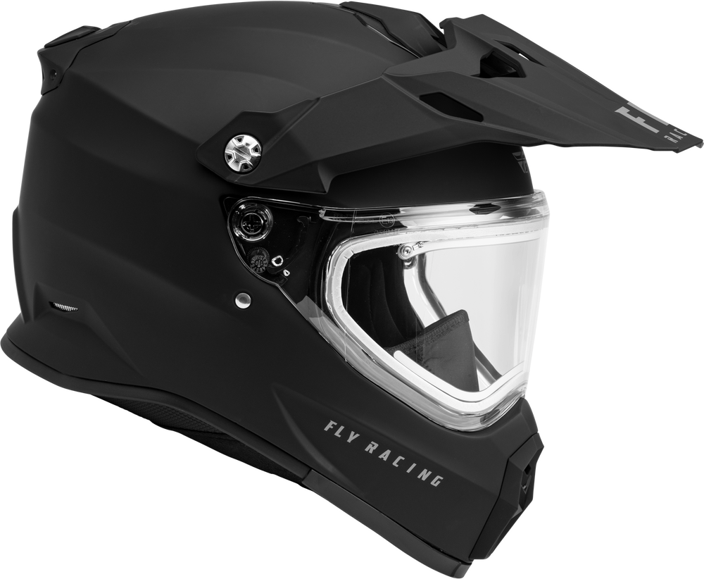 Fly Racing Trekker Cold Weather Solid Helmet Electric Shield - Matte Black - 73-31366