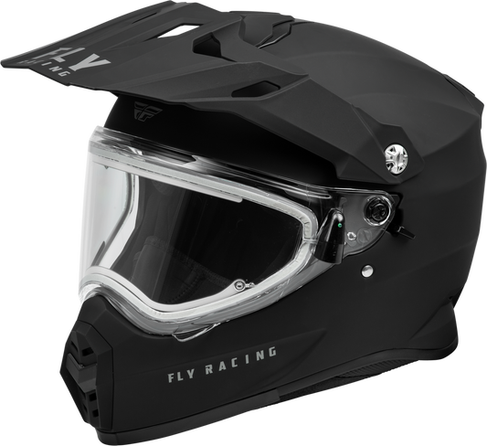 Fly Racing Trekker Cold Weather Solid Helmet Electric Shield - Matte Black - 73-31366