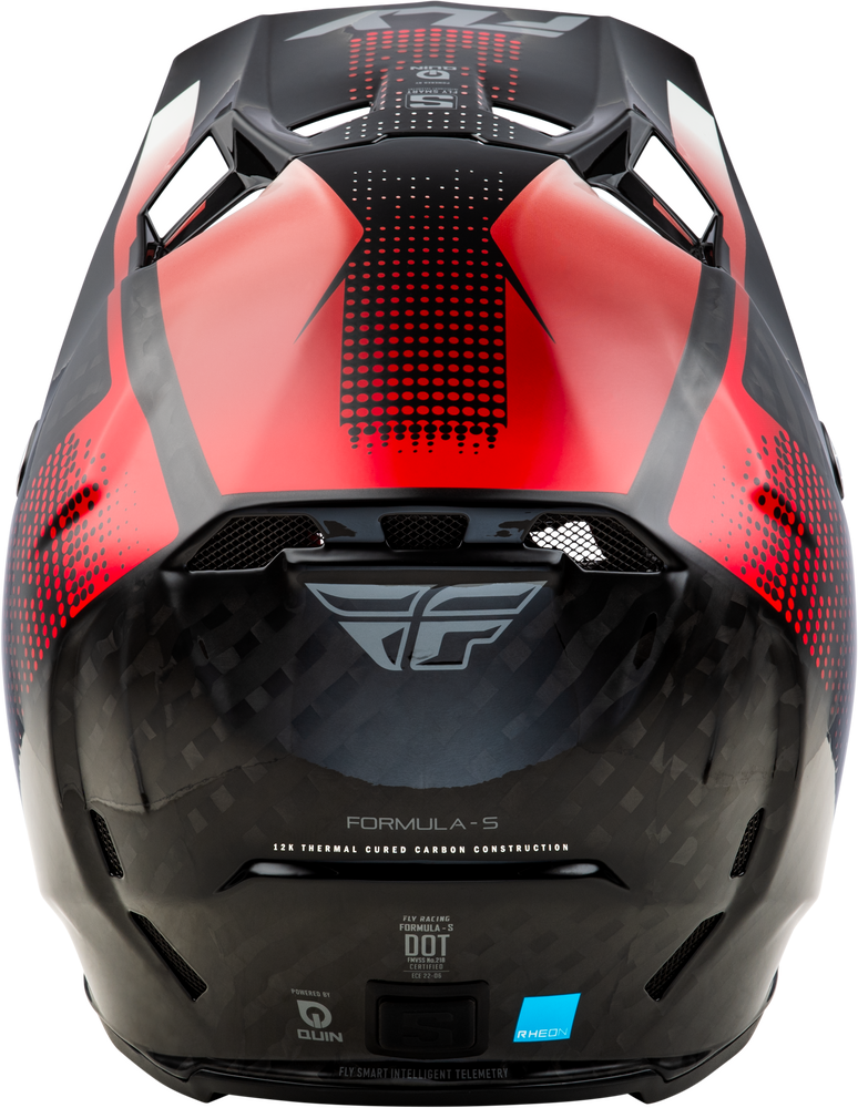 Fly Racing Formula S Carbon Protocol Helmet - 73-4465 - Black Carbon/Red