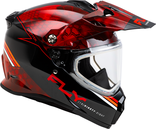 Fly Racing Trekker Cold Weather Kryptek Conceal Helmet Dual Shield - 73-31358 - Red/Black