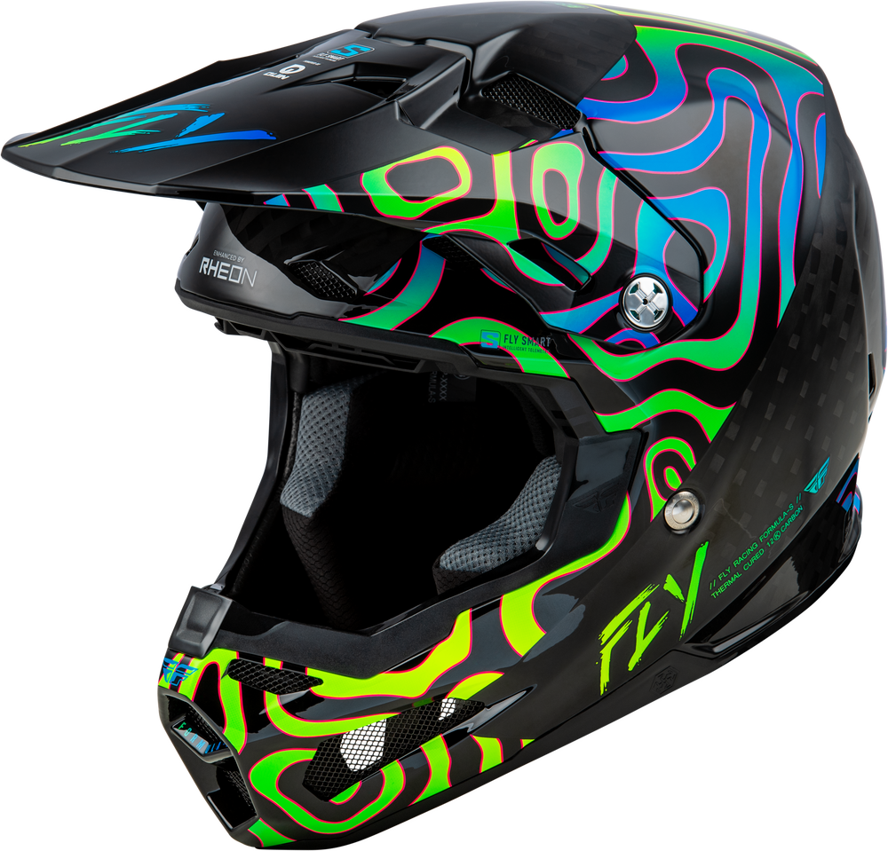 Fly Racing Formula S Carbon Zen Helmet - 73-4468 - Black Carbon/Blue/Yellow