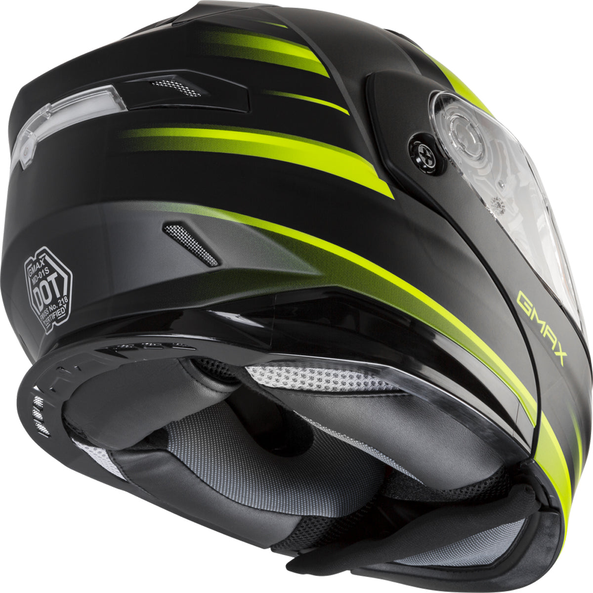GMAX MD-01S Descendant Modular Dual Lens Electric Shield Snow Helmet - Matte Black/Hi-Vis - E72-6291