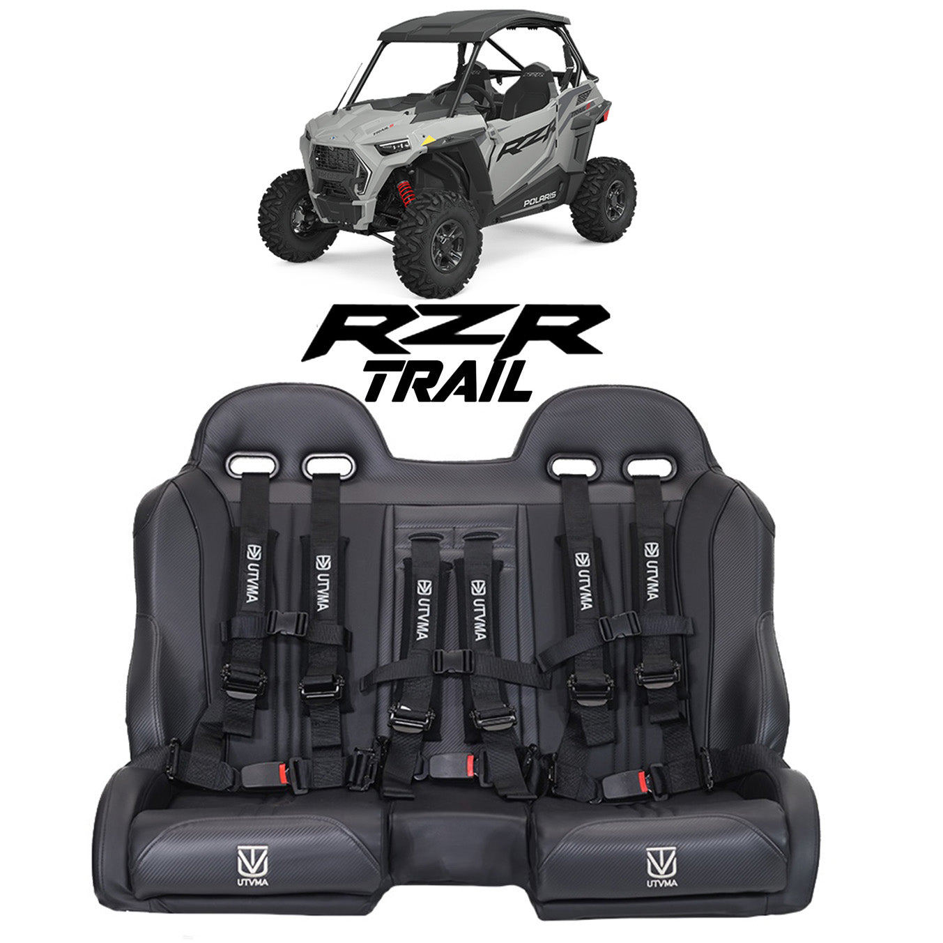 RZR 900/1000 Trail Front Bench Seat with Harnesses (2015-2025)
