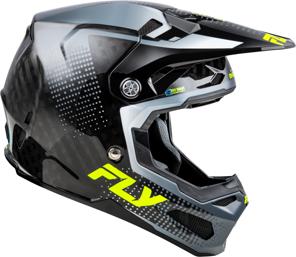 Fly Racing Formula S Carbon Protocol Helmet - 73-4464 - Black Carbon/Grey/Hi-Vis
