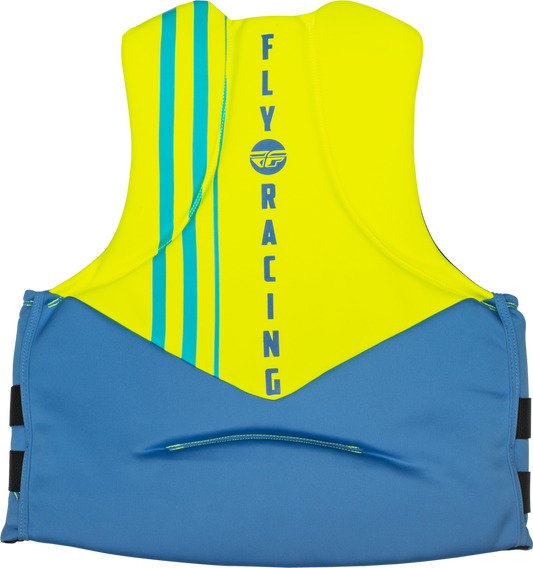 Fly Racing Neoprene Flotation Life Vest - 221-30401 - Blue/Hi-Vis Yellow/ Teal