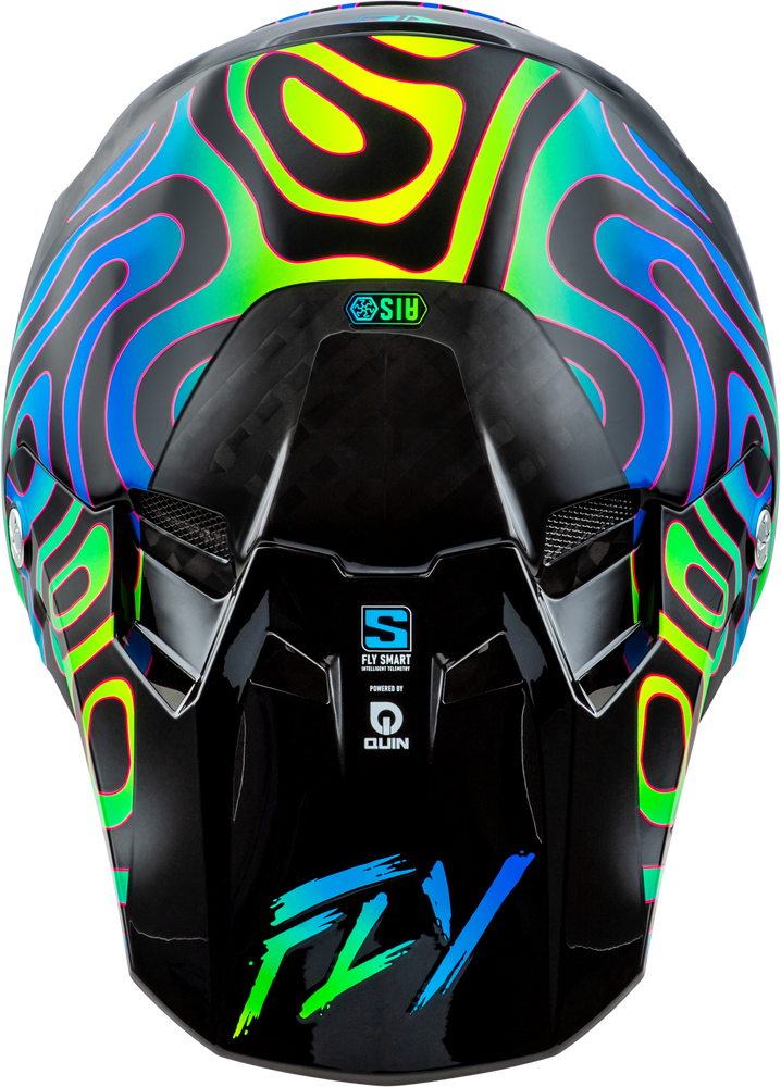 Fly Racing Formula S Carbon Zen Helmet - 73-4468 - Black Carbon/Blue/Yellow