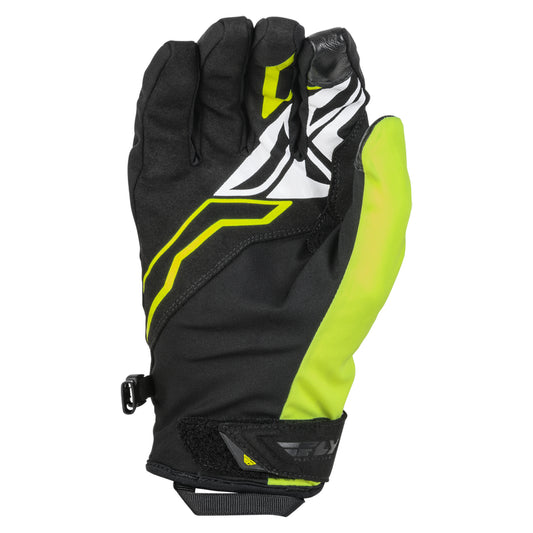 Fly Racing Title Snowmobile Gloves - Black / Hi-Vis - 371-052