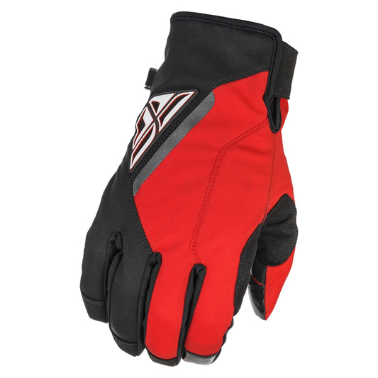 Fly Racing Title Snowmobile Gloves - Black / Red - 371-053