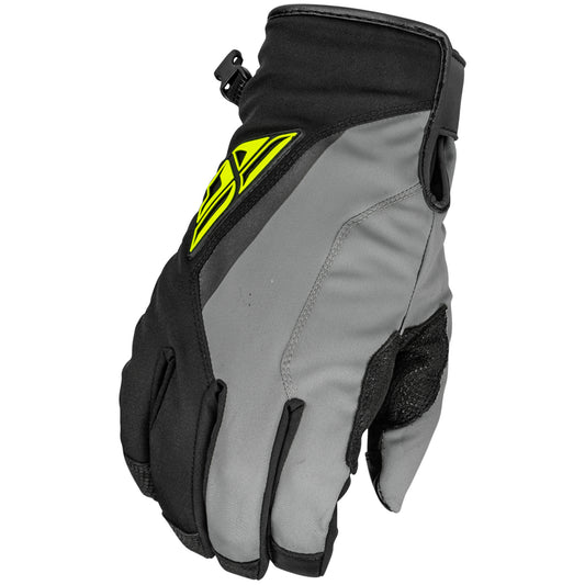 Fly Racing Title Long Cuff Snowmobile Gloves - Black / Grey / Hi-Vis - 371-0611