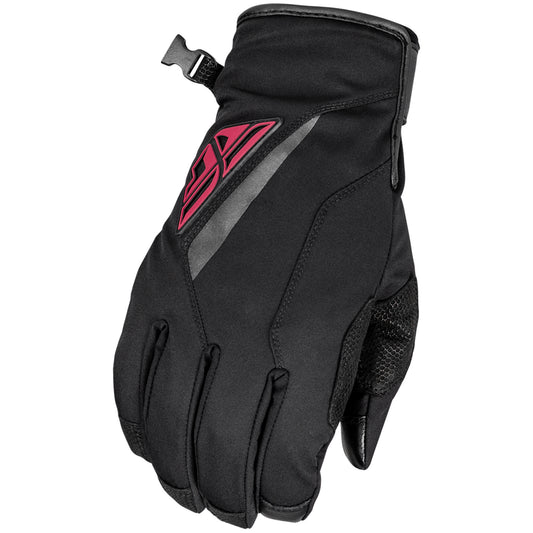 Fly Racing Title Long Cuff Snowmobile Gloves - Black / Pink - 371-0614