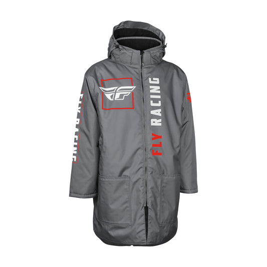 Fly Racing Insulated Pit Coat - Red/Grey - Adult Size - 470-4052