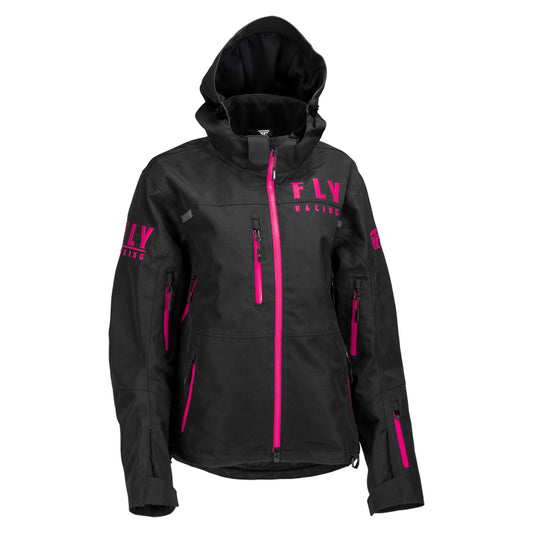 Fly Racing Women's Carbon Snow Jacket Shell - Black / Pink - 470-4502