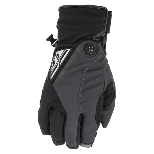 Fly Racing Title Heated Snowmobile Gloves - Black / Grey - 476-2932