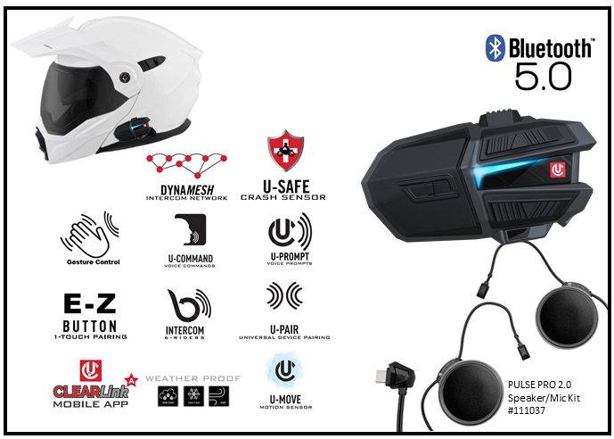 UClear Infinity Bluetooth Helmet Audio System - Single Kit