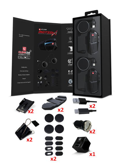 UClear Motion Infinity Bluetooth Helmet Audio System - Dual Kit