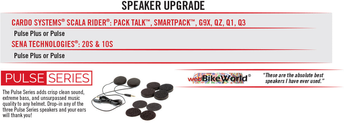 UClear Pulse – Wired Drop-In Helmet Speakers