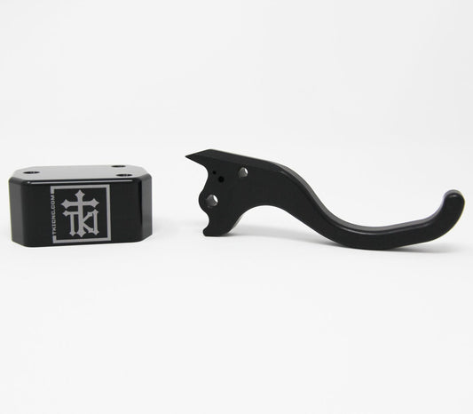 TKI Billet Aluminum Brake Reservoir Protector & Brake Lever Combo for Arctic Cat Alpha One Models - 201-2009-02