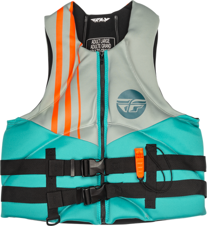 Fly Racing Neoprene Flotation Life Vest - 221-30403 - Teal/Grey/Orange