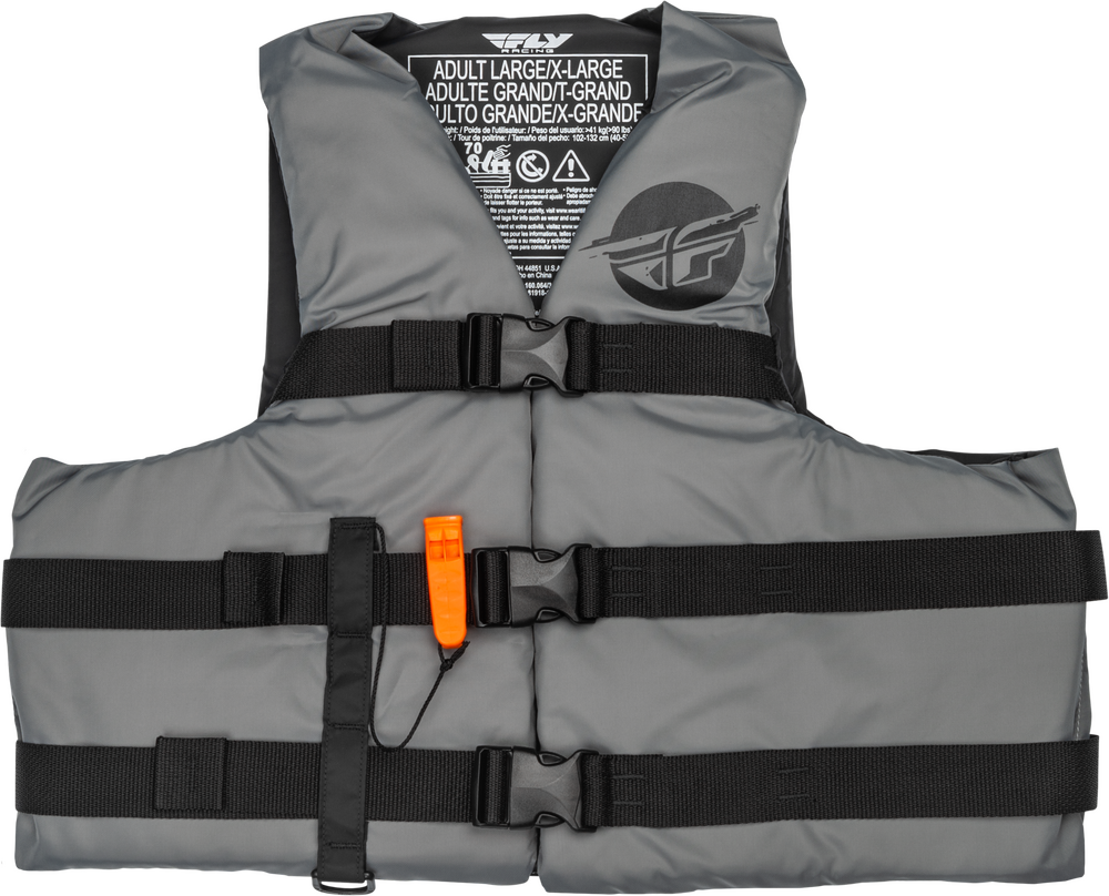 Fly Racing Nylon Flotation Life Vest - 221-30411 - Grey/Black