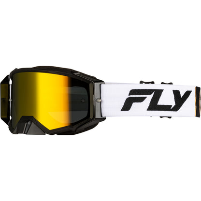 Fly Racing Zone Pro Goggle - White / Black / Gold (2025)
