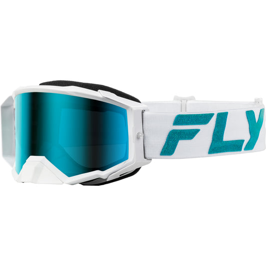 Fly Racing Zone Elite Goggle - White / Teal (2024)